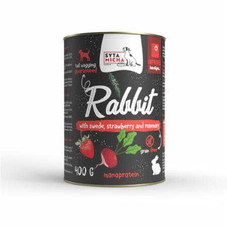 Karma mokra królik z brukwią, truskawką i rozmarynem 400 g.jpg