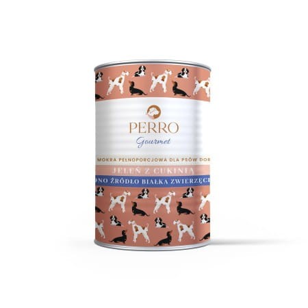 PERRO karma mokra gourmet jeleń z cukinią dla psów dorosłych 400 g.jpg