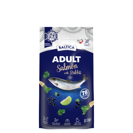 Baltica karma sucha z łososiem i królikiem dla średnich ras 3 kg.jpg